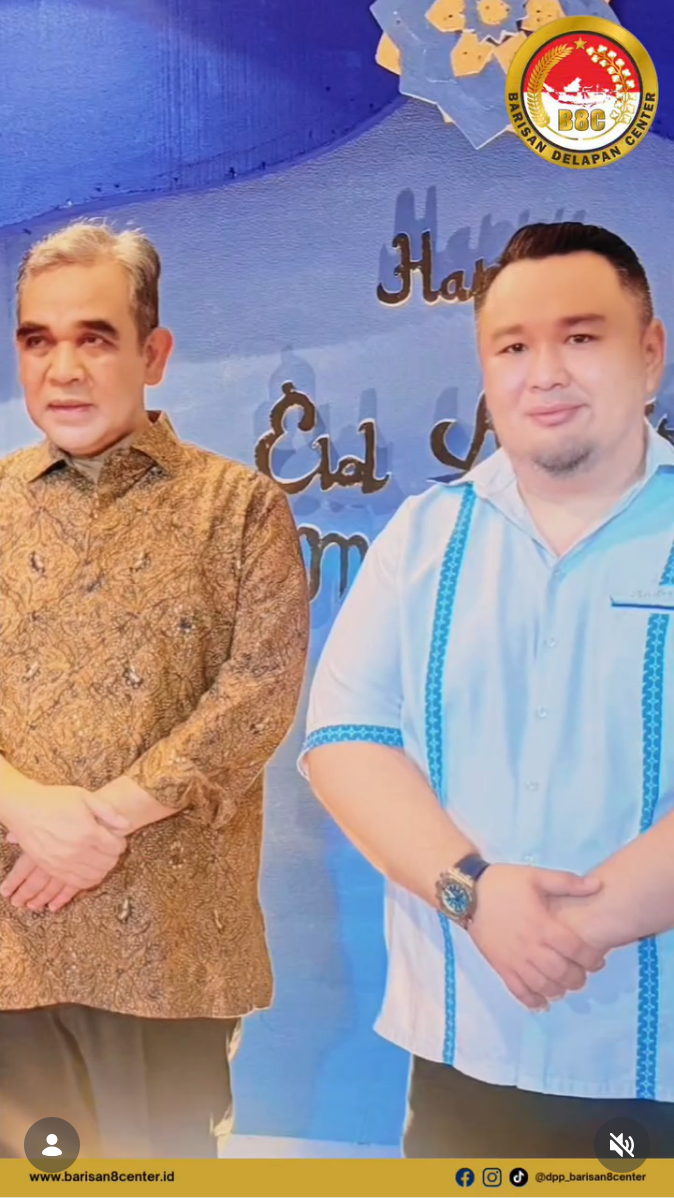 Ketua Umum Barisan Delapan Center, Andrio Caesario hadir memenuhi undangan khusus Halal Bihalal di kediaman Ketua MPR RI sekaligus Ketua Dewan Kehormatan Gerindra